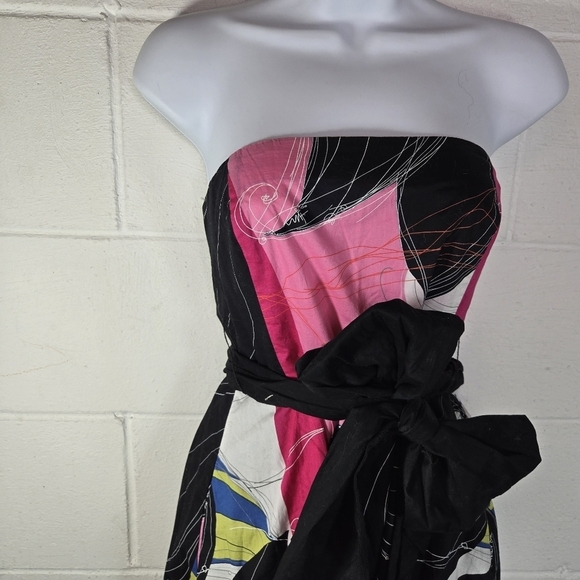 Anthropologie Maeve bright 80s style strapless abstract bright floral dress - Picture 13 of 13